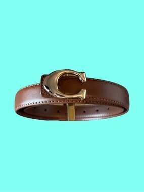 Brown  Belt with Gold 'C' Buckle Accent. Very durable & well made. Size- 97cm